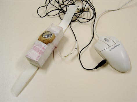 Switche feito com sucata de computador, plugado no mouse